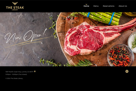 thumbnail of The Steak Library website